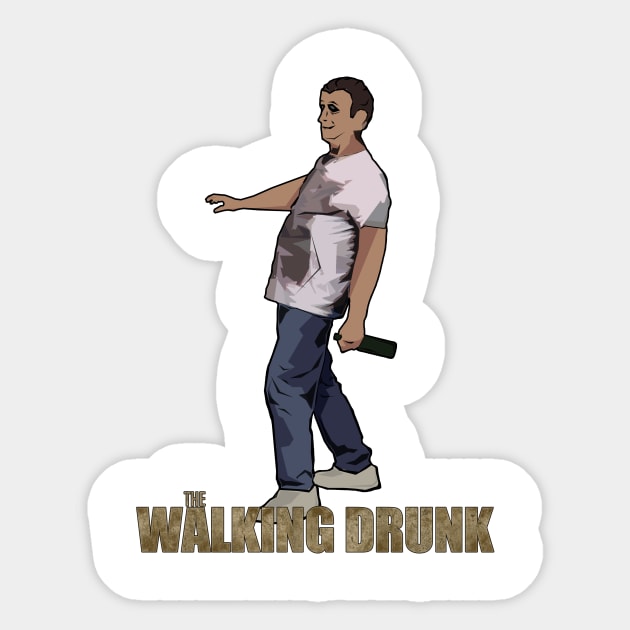 The Walking Drunk Sticker by enfuego360